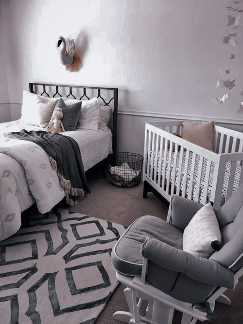 Baby Room And Guest Room Combo, Mommy And Baby Room Combined, Nursery Bedroom Combo, Shared Baby Rooms, Nursery Guest Room Combo, Baby 2025, Guest Room Combo, Shared Nursery, Nursery Guest Room