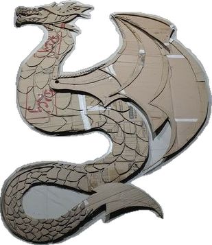 Diy Dragon Decor, Dragon Halloween Decorations, Diy Cardboard Dragon, Dragon Room Ideas, Recycled Animals, Cardboard Shark, Dragon Display, Cardboard Dragon, Dragon Wreath