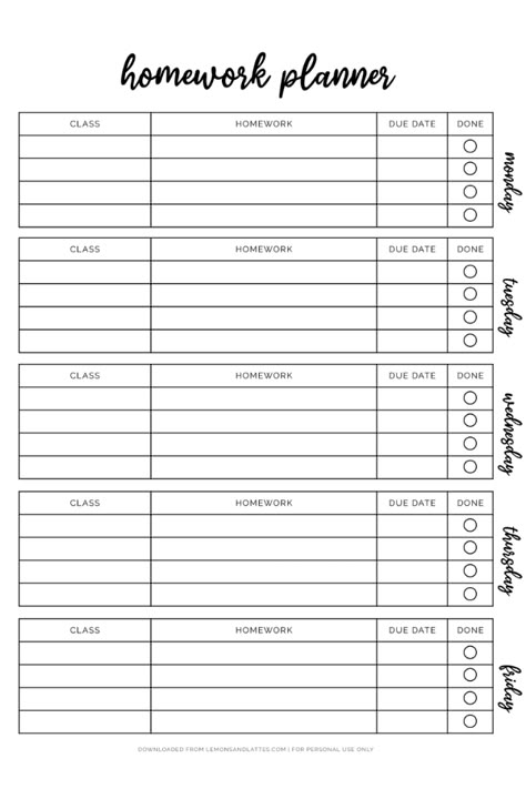 School Planning Ideas, Planning For School, Planner School Organization, School Homework Organization, School Organization Planner, Study Checklist Student, Things To Print For School, Planners Printables, Planner Organization For School