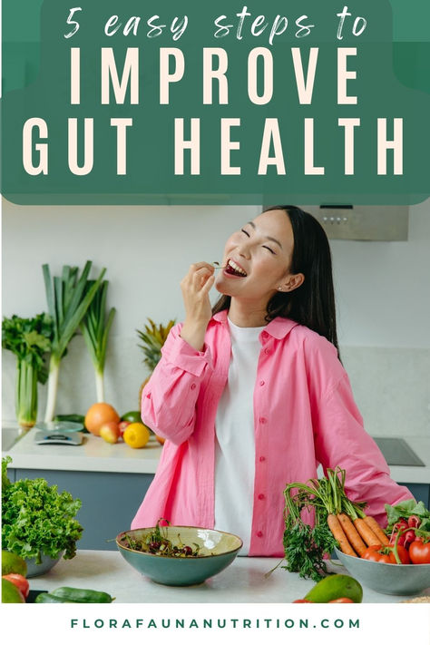 woman eating healthy and smiling because she knows how to improve gut health naturally Gut Reset Diet, Reset Your Gut, Healing The Gut, Collagen Rich Foods, Gut Reset, Improve Your Gut Health, Systemic Inflammation, Prenatal Nutrition, Gut Flora