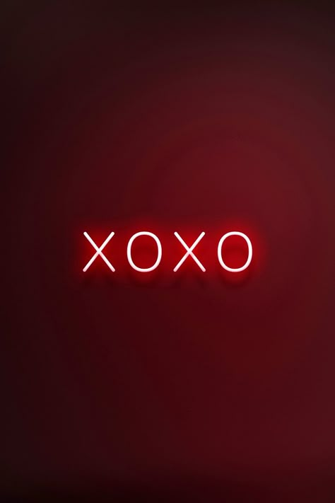 Glowing XOXO neon typography on a red background | free image by rawpixel.com / Namcha Collage Rainbow, Neon Rouge, Neon Typography, Photographie Indie, Red Quotes, Red Aesthetics, Red Aesthetic Grunge, Red And Black Wallpaper, Neon Quotes