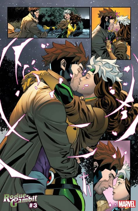 Kissing Comics, Rouge And Gambit, Rogue X Gambit, Gambit X Rogue, Gambit Wallpaper, Rogue Comics, Marvel Sticker, Rogue Xmen, Gambit And Rogue