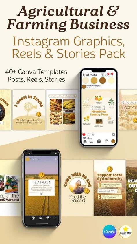 45+ Instagram Post Templates Agricultural & Farming Business. Canva templates for Social Media #reelsgraphicdesign #instagramreelgraphicdesign #reelsgraphicdesignideas, New Reel Story, Free Instagram Template, Business Social Media Posts, Reels Cover, New Reel, Instagram Story Highlight Covers, Farming Business, Vegetable Farming, Cover Instagram