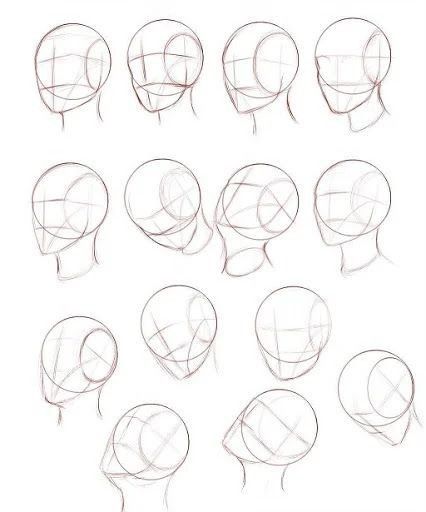 Anime Face Shapes, Sketch Head, Anime Face Drawing, Head Anatomy, Drawing Tutorial Face, Body Drawing Tutorial, Human Anatomy Drawing, 얼굴 그리기, Drawing Heads