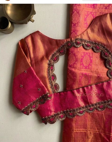 Latest Blouse Neck Designs, Brocade Blouse Designs, Pink Blouse Designs, Lace Blouse Design, Blouse Designs Pattern, Model Blouse Designs, Latest Bridal Blouse Designs, Best Blouse Designs, Fashionable Saree