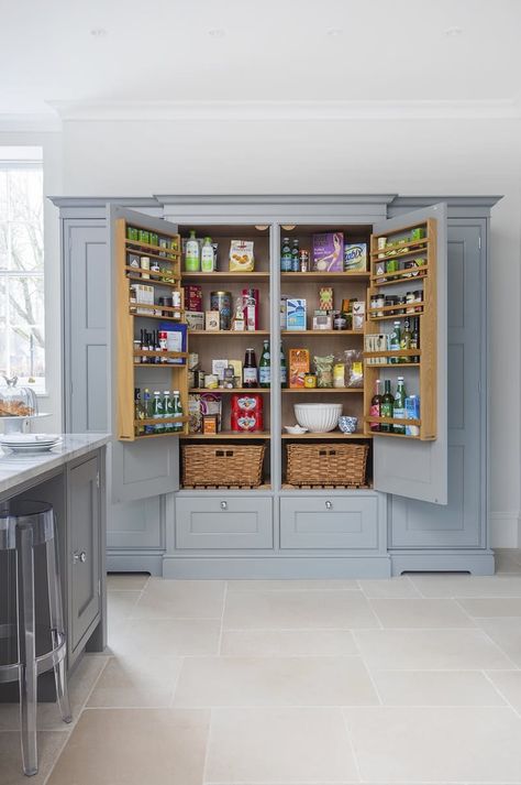 This Cupboard Is Even Better than a Pantry. Looking for some pantry remodel ideas or DIY organization inspiration for small spaces? try this! Desain Pantry Dapur, Farrow And Ball Kitchen, Organiser Cucina, Desain Pantry, Pantry Remodel, Organized Kitchen, Kabinet Dapur, Kitchenaid Mixer, Kitchen Pantry Design