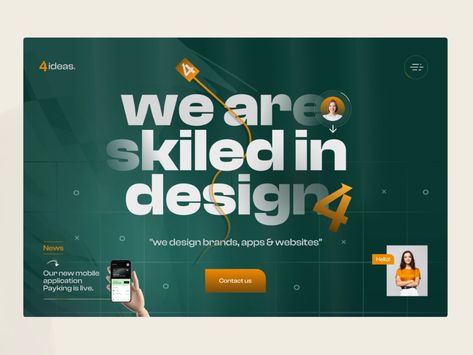 Hero Design Ideas, Website Hero Design, Website Inspiration Design, Pretty Web Design, Hero Banner, Creative Agency Website, Web Design Creative, Black Color Hairstyles, Marketing Agency Website