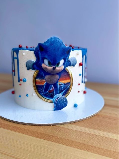 Sonic Bday Cake, Sonic Birthday Cake Ideas, Sonic Birthday Cakes, Sonic The Hedgehog Birthday Party Cake, Sonic Torte, Tort Sonic, Birthday Cake Sonic, Sonic Cakes For Boys, Sonic Cake Ideas