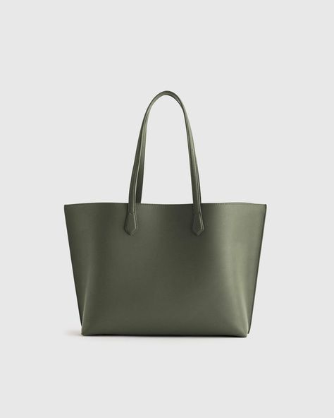 Shop the Quince Italian Leather Triple Compartment Shopper Tote, featuring a roomy interior, crossbody strap, and gold hardware. #quince #leathertote Cuyana Tote, School Purse, Trendy Purses, Dream Bag, Laptop Tote Bag, Bag Women Fashion, Laptop Tote, Stylish Handbags, Work Tote