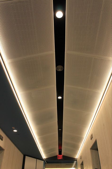 #perforated #ceiling #ceilinglights #ceilingideas #perforatedceiling #ceilingdecor #ceilinglamp #ceilingdecor #ceilingdesignlivingroom #ceilingmount #interiordesignideas #led #ledlighting #design #designideas #interiordesigner Perforated Ceiling Design, Perforated Metal Ceiling, Perforated Ceiling, Restaurant Furniture Design, Iron Window Grill, Concept Reference, Metal Grill, Custom Metal Fabrication, Hvac Installation