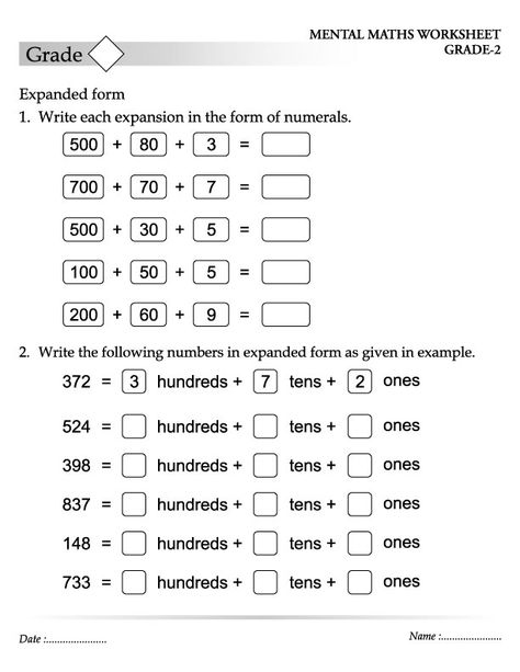 Expanded Form Math Worksheets Grade 2 504238 Expanded Form Math, Expanded Form Worksheets, Numbers In Expanded Form, Grade 5 Math Worksheets, Worksheet For Class 2, Third Grade Worksheets, Mental Maths Worksheets, Place Value Worksheets, Math Addition Worksheets