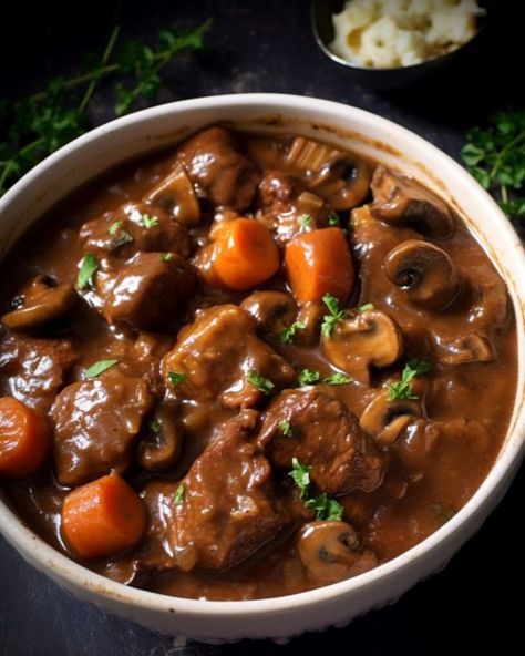 Pork Stew Meat Recipes, Beef Bourguignon Slow Cooker, Pork Stew Meat, Beef Bourguignon Recipe, Easy Beef Stew Recipe, Cooktop Cove, Crockpot Recipes Beef Stew, Easy Beef Stew, Slow Cooker Recipes Beef