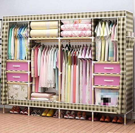 Portable Wardrobe Ideas, Portable Closet Ideas Small Spaces, Portable Closet Ideas, Cabinet For Clothes, Mobile Wardrobe, Temporary Wardrobe, Plastic Wardrobe, Foldable Closet, Bedroom Wardrobe Ideas