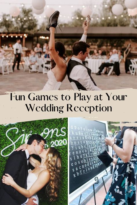 43 Fun Wedding Reception Games and Ideas - Fun Party Pop Games For Wedding Guests, Games For Wedding, Wedding Supper, Casual Wedding Reception, Fun Wedding Reception, Wedding Table Games, Wedding Reception Entertainment, Wedding Party Games, Wedding Reception Activities