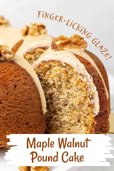 Maple Syrup Walnut Cake, Maple Walnut Bundt Cake, Pumpkin Walnut Bundt Cake, Maple Bundt Cake Recipe, Maple Pecan Pound Cake, Maple Pound Cake Recipe, Maple Walnut Cake Recipes, Maple Pound Cake, Walnut Bundt Cake Recipes