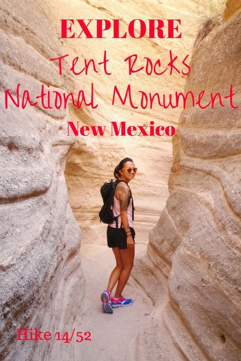 Hike in New Mexico. Hike near Santa Fe. Hike Tent Rocks National Monument. Read about our time there and another national monument! Tent Rocks New Mexico, New Mexico Vacation, Mexico Road Trip, New Mexico Road Trip, New Mexico Travel, Travel New Mexico, Roswell New Mexico, Mexico Trip, Sante Fe