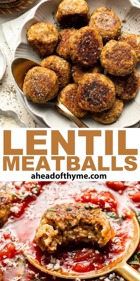 Lentil Meatballs Lentil Meatball Recipes, Lentil Meatballs Easy, Lentils Balls, Red Lentil Meatballs, Lentil Meatballs Vegetarian, Bean Meatballs, Lentil Dinner Recipes, Turkey Meatball Soup, Lentil Meatballs