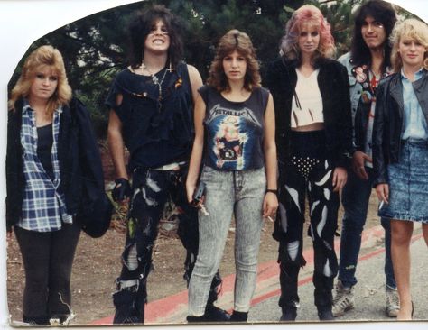 High school rockers, San Mateo, CA - 1987 Eighties Aesthetic, 80s High School, 80s Rock Aesthetic, 1987 Fashion, 1980s Outfits, 1980s Aesthetic, 80s Metal, High School Fashion, Rock Aesthetic