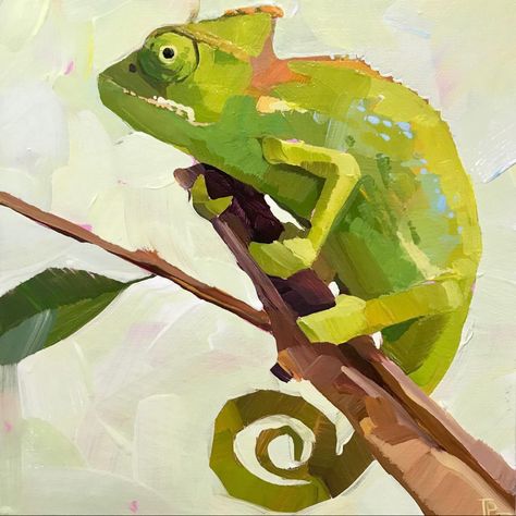 Gouche Painting Animals, Chameleon Painting, Chameleon Paint, Chameleon Art, Painting Animals, Arte Animal, Animation Design, Art Inspiration Painting, Daily Paintworks