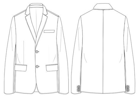 Blazer Technical Drawing Woman, Blazer Sketch Fashion Illustrations, Blazer Flat Drawing, Blazer Technical Drawing, Blazer Flat Sketch, Blazer Template, Jacket Technical Drawing, Blazer Sketch, Blazer Drawing