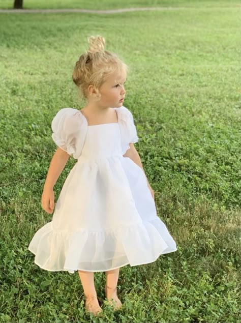 Flower Girl Toddler, Baby Flower Girl Dress, Toddler Flower Girl, White Toddler Dress, White Dress For Toddler Girl, Cottagecore White Dress, Flowergirls Dress White, Toddler Wedding Dress, Toddler White Dress