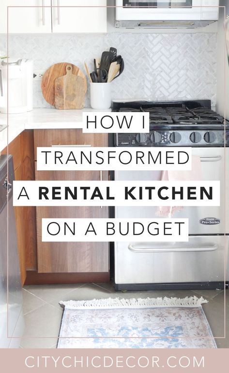 Renters Kitchen, Kitchen Budget, Rental Makeover, Rental Kitchen Makeover, Rental Home Decor, Rental Kitchen, Small Apartment Kitchen, Apartment Makeover, Kitchen Transformation