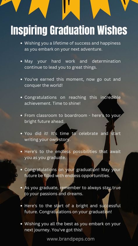 240 Heartfelt Graduation Wishes For High School, College - Brand Peps High School Graduation Messages, Graduation Wishes Quotes, Graduation Congratulations Quotes, Graduation Card Sayings, Graduate Ideas, High School Graduation Quotes, Congrats Quotes, Graduation Letter, Graduation Wishes