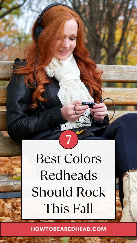 Fall is Redhead Season, and that means it’s our time to shine. Redheads look amazing in all colors, but there are some colors that really help us stand out in the fall. Best Colors For Red Heads To Wear, Colors That Look Good On Redheads, Colors For Red Heads To Wear, Best Colors To Wear With Red Hair, Red Head Colors To Wear, Best Colours For Redheads To Wear, Fall Outfits For Redheads, Redhead Clothing Colors, Clothing Colors For Redheads