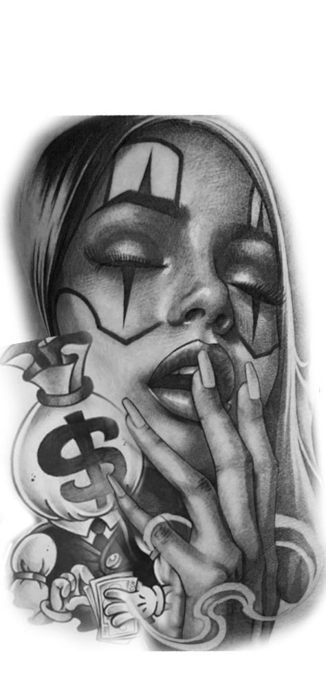 Female Faces Tattoo, Chicano Woman Tattoo Design, Female Arm Tattoos Ideas Half Sleeves, Chicano Gangster Tattoo Designs, Womans Face Tattoo Design, Chicano Art Tattoos Gangsters, Realistic Woman Face Tattoo Design, Chicano Girl Tattoo Design, Urban Tattoos Designs