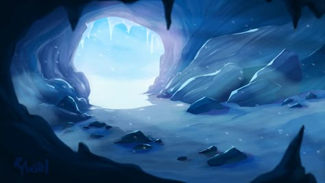 Ice Cave art. I can't find the original source for this image please let me know so I can credit! Icewind Dale, Warrior Cats Books, Concept Art World, Ice Cave, Fantasy Places, Biome, Lana Del Ray, Fantasy Art Landscapes, Environment Design