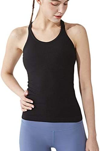 Yoga Racerback Tank Top for Women with Built-in Bra, Women's Padded Sports Bra Fitness Workout Running Shirts. Yoga Bra Tops, Workout Short, Tank Top For Women, Running Tank Tops, Tank Top Bras, Padded Sports Bra, Workout Running, Yoga Bra, Running Shirts