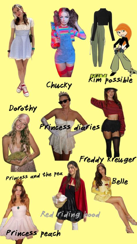 Cute Halloween Costumes Solo, Halloween Costumes For Brunettes, Fun Halloween Outfits, Halloween Costumes Brunette, Diy Group Halloween Costumes, Solo Halloween Costume Ideas, Cute Group Halloween Costumes, Halloween Costumes For Teens Girls