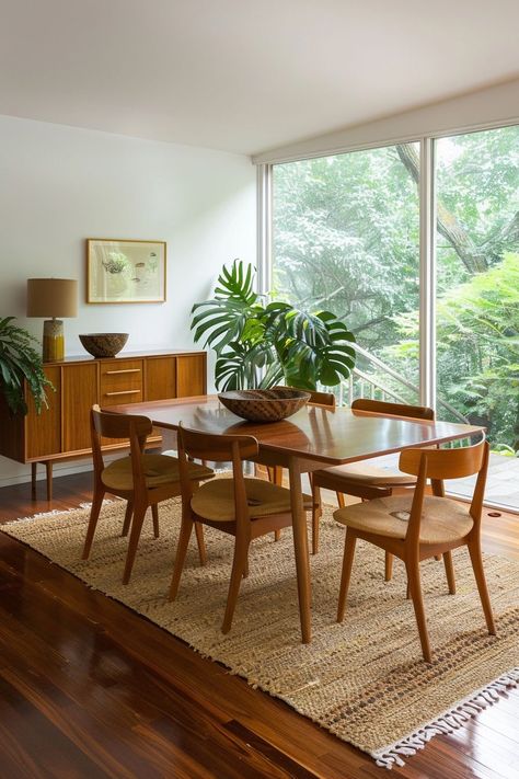 Dining Room Table Mid Century, Mid Century Modern Home Inspiration, Home Decor Ideas Mid Century Modern, Mid Century Modern Table Setting, Mid Century Modern Dining Room Chairs, Mid Century Modern Inspiration, Mid Century Modern Home Design, Mid Century Apartment Decor, Mid Century Modern Dining Room Ideas