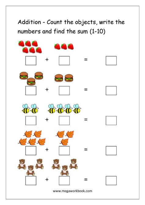 Counting Addition Worksheets Homework Kindergarten, Basic Addition Worksheets, Free Addition Worksheets, Matematik Prasekolah, Kindergarten Math Addition, Kindergarten Math Worksheets Addition, Kindergarten Math Free, Kindergarten Math Worksheets Free, Kindergarten Addition Worksheets