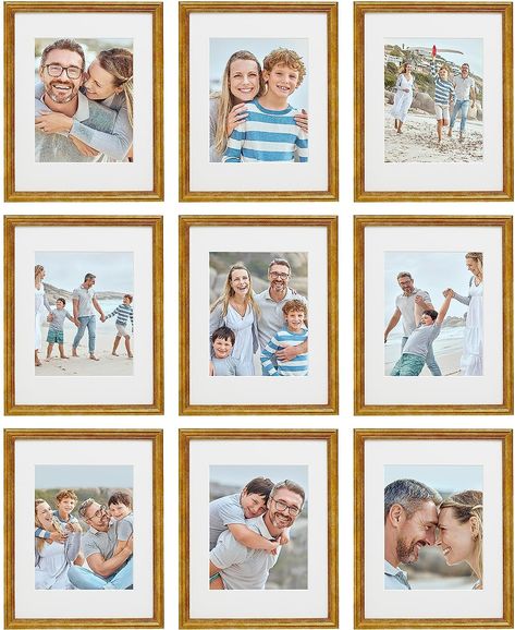 Sheffield Home 9 Piece Gallery Wall Frame Set, 11x14 Inch, Matted to 8x10 Inch, Beaded Antique Bronze Matted Frames, Picture Display Wall, Gallery Frame Set, Gallery Wall Frame Set, Picture Gallery Wall, Wall Frame Set, Picture Frame Sets, Gallery Wall Frames, House Decorations