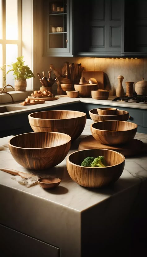 Elevate your dining experience and impress your guests with these stunning pieces that blend functionality with aesthetic beauty, transforming everyday meals into special occasions. Add a touch of nature-inspired luxury to your home with these handpicked wooden bowls that are sure to become cherished treasures in your household. Jamaican Decor, Wooden Plates And Bowls, Cottagecore Life, Gym Business, African Furniture, Wooden Tableware, Wooden Cake Stands, Wooden Dishes, Smith Family