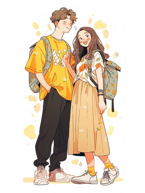 Professional Illustration, Art Mignon, Portraits Art, 캐릭터 드로잉, Couple Illustration, Arte Sketchbook, Cute Couple Art, Poses References, Into Art