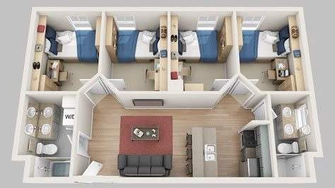 Dorm Layout, Dorm Room Layouts, Apartment Floor Plan, House Floor Design, Sims 4 House Design, Apartment Floor Plans, Home Design Floor Plans, Sims House Plans, House Layout Plans