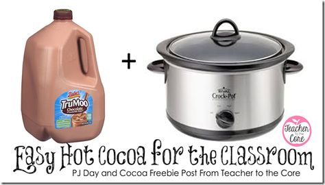 This will change my life! Hello Brilliant! Make hot cocoa for the classroom in a crock pot. PLUS all you need is a gallon of chocolate milk! Polar Express Pajamas, Polar Express Activities, Polar Express Day, Classroom Christmas Party, Polar Express Christmas, Polar Express Party, School Christmas Party, Crockpot Hot Chocolate, Kindergarten Christmas