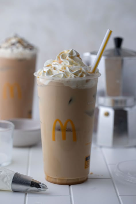 The Best Mcdonald's Caramel Iced Coffee Recipe - Simple Copycat Recipes Mcdonalds Caramel Frappe Recipe Copycat, Mcdonalds Mocha Frappe Recipe Copycat, How To Make Mcdonald’s Caramel Frappe, Caribou Copycat Recipes, Mcdonalds Iced Mocha Recipe, Diy Frozen Coffee, Mcdonald’s Caramel Ice Coffee, Copycat Caribou Coffee Recipes, Biggby Coffee Copycat Recipes