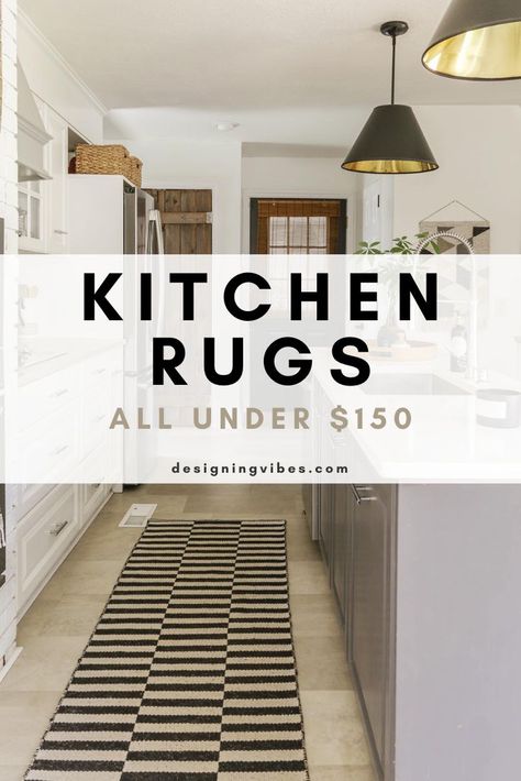 Rug On White Tile Floor, Durable Kitchen Rugs, Kitchen Carpet Ideas Modern, Long Rugs For Kitchen, Rugs For The Kitchen, Carpet In Kitchen Ideas, Kitchen Runner Rug Modern, Boho Runner Rug Kitchen, Area Rugs In Kitchen Ideas