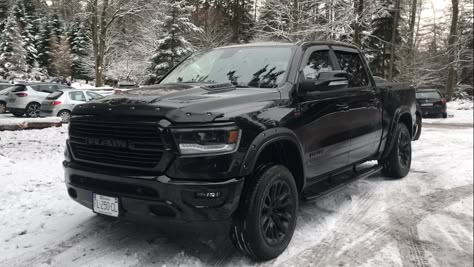 Dodge ram 1500 sport full black edition custom 2020 Ram 1500 Blacked Out, Black Dodge Ram 1500, Ram Trucks 1500 Black, All Black Ram 1500, Blacked Out Ram 1500, All Black Ram Truck, Black Ram Truck, Black Ram 1500, Black Pick Up Truck