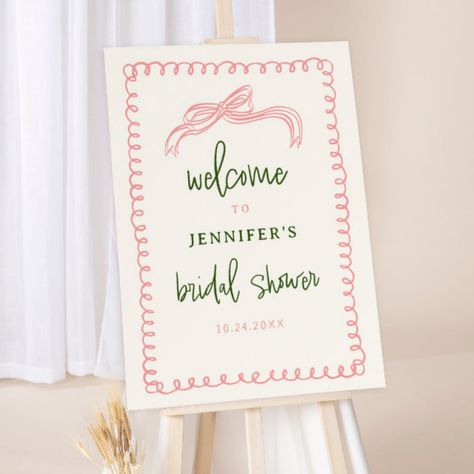 Pink and Green Colorful Bridal Shower Welcome Foam Board Bridal Shower Pink And Green, Pink And Green Brunch Decor, Pink And Green Bridal Shower, Pink And Green Bridal Shower Ideas, Pink Bridal Shower Decor, Bridal Lunch, Green Bridal Showers, Bridesmaid Luncheon, Bridal Shower Planning