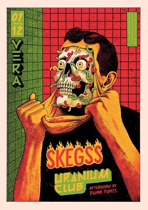 Skegss Aesthetic, Skegss Poster, Punk Artwork, Image Halloween, Punk Poster, Arte Punk, Punk Art, Design Fields, Vintage Horror