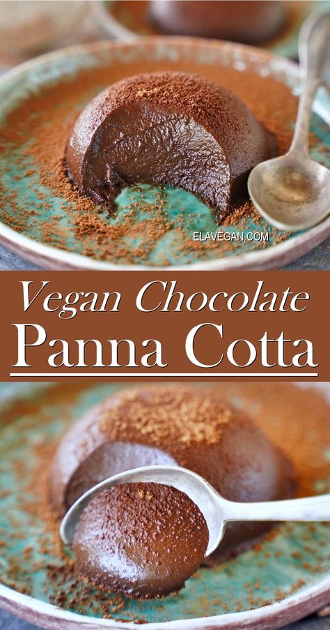 Summer Italian Dinner, Fancy Vegan Dinner, Vegan Panna Cotta, Coconut Milk Dessert, Chocolate Panna Cotta, Dairy Free Creamer, Vegan Pudding, Panna Cotta Recipe, Vegan Baking Recipes