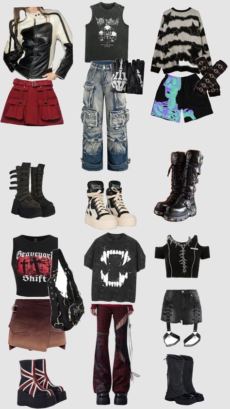 fashion, alt fashion, outfits, shuffles outfits, clothes ☆ Athletic Alt Outfits, Streetcore Outfit, Punk Skater Outfits, $ui̇ci̇deboy$ Concert Outfits, Emo Outfit Board, Emo Outfits Women, Alt Outfits Ideas, Modern Emo Outfits, Alt Fashion Outfits