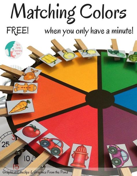 Practice matching colors with this FREE printable! Preschool color sorting and recognition activity. Colors For Kids, Preschool Colors, Teaching Colors, Matching Colors, Preschool Math, Preschool Fun, Preschool Classroom, Learning Colors, Montessori Activities