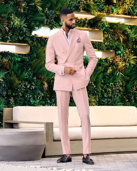 Pink Suit Men, Groom Tuxedo Wedding, Terno Slim, Classy Suits, Formal Fashion, Black Men Fashion Swag, Dress Suits For Men, Stylish Blazer, Designer Suits For Men