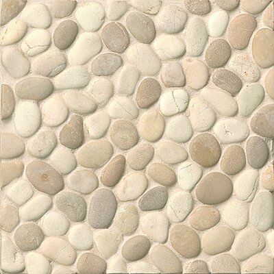 Bedrosians Pebble Rock Random Sized Natural Stone Pebble Tile Color: Sumba Rock Mosaics, Pebble Mosaic Tile, Stone Mosaic Wall, Bedrosians Tile, Pebble Floor, Natural Stone Mosaic, Mosaic Rocks, Serene Environment, Rings Beads