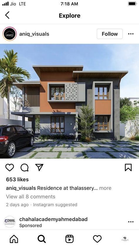 G+1 Bunglow Elevation, Bunglow Colour Ideas, Residential Elevation, Stair Design Architecture, Elevation Ideas, Bamboo House Design, Small House Front Design, Architecture Elevation, Modern Small House Design